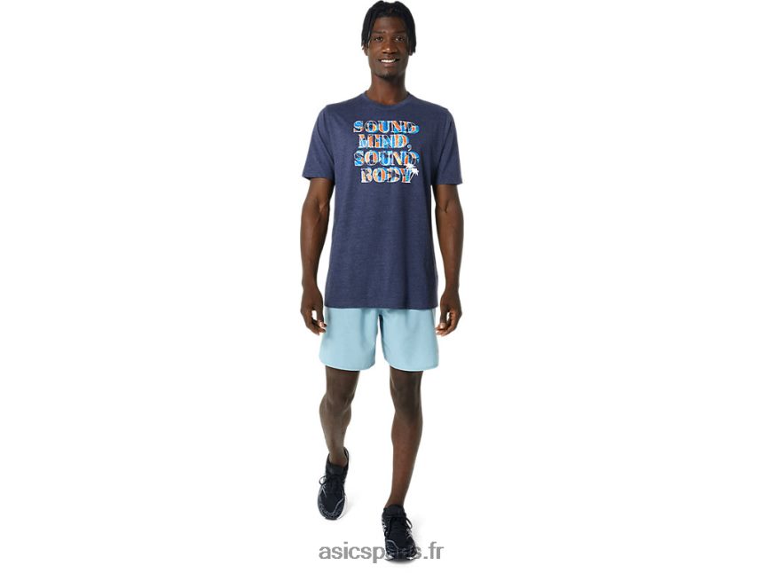 Hommes Asics t-shirt à slogan hibiscus BXL8B21045 bruyère caban
