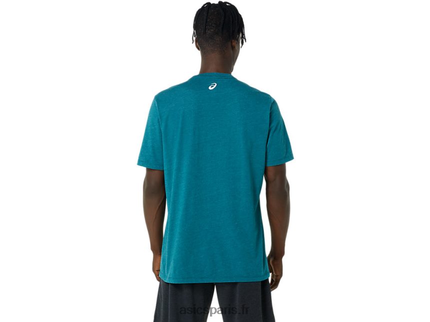 Hommes Asics t-shirt à slogan hibiscus BXL8B2798 velours pin bruyère