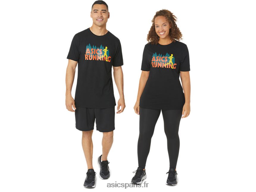 Hommes Asics t-shirt trail run à feuilles persistantes BXL8B21059 performance noir