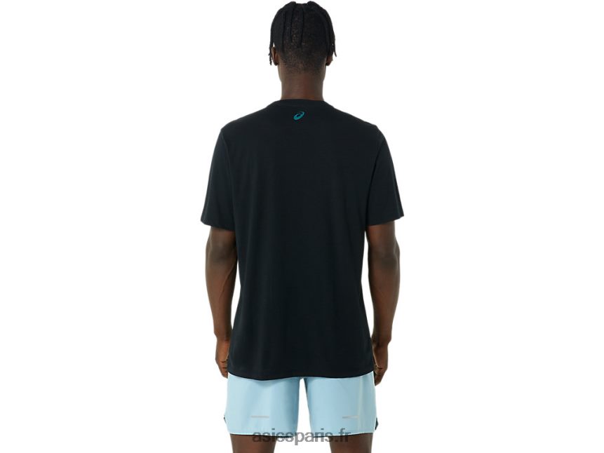 Hommes Asics t-shirt trail run à feuilles persistantes BXL8B21059 performance noir