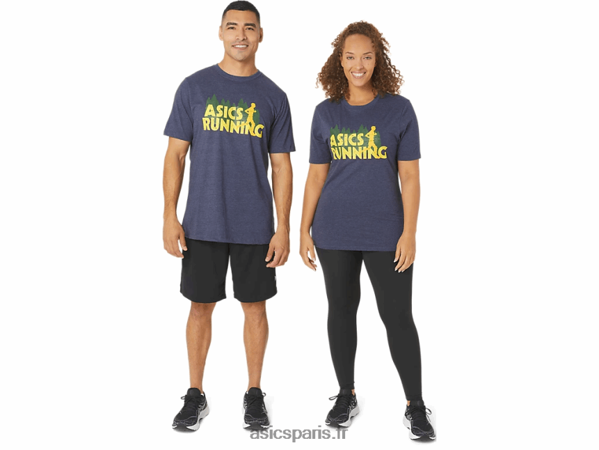 Hommes Asics t-shirt trail run à feuilles persistantes BXL8B2803 bruyère caban