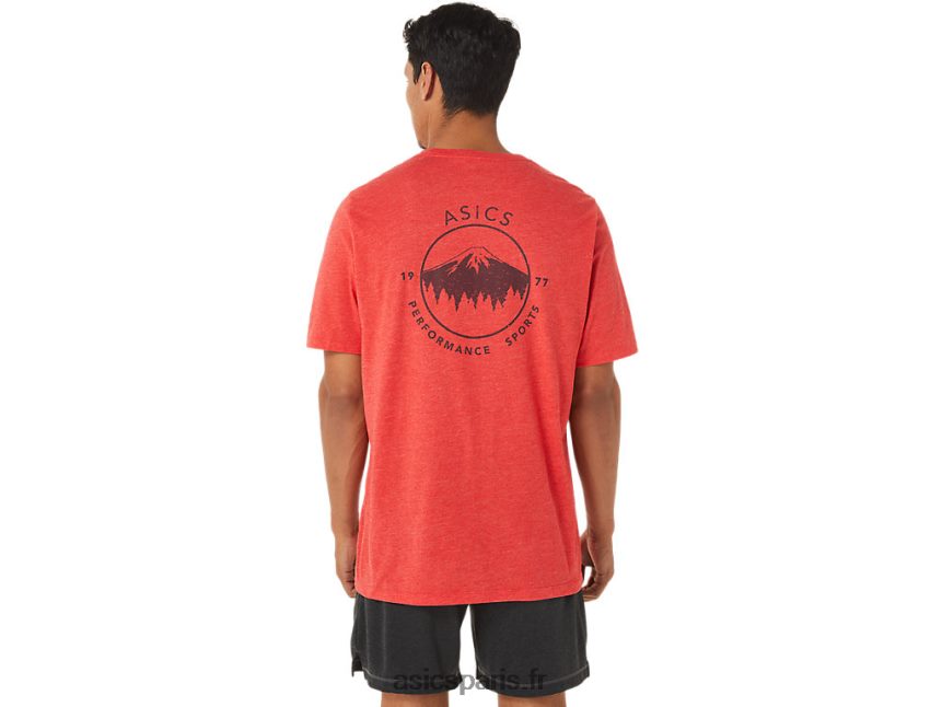 Hommes Asics tee-shirt montagne 1977 BXL8B2890 bruyère rouge classique