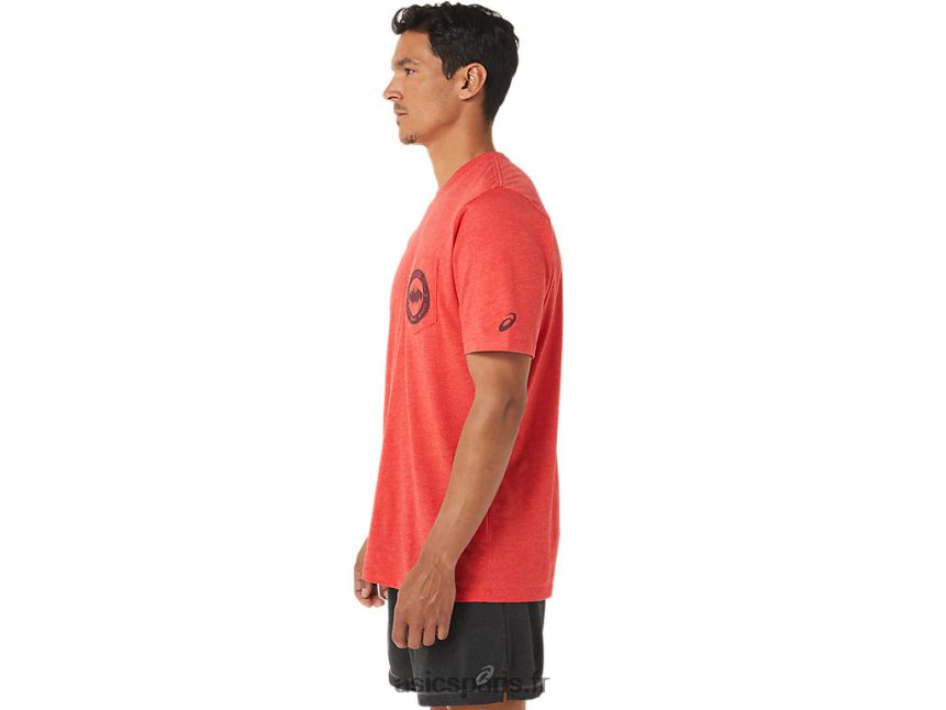 Hommes Asics tee-shirt montagne 1977 BXL8B2890 bruyère rouge classique