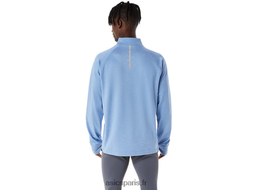 Hommes Asics thermopolis hiver 1/2 zip BXL8B21063 bleu harmonie bruyère