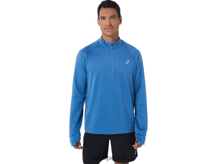 Hommes Asics thermopolis hiver 1/2 zip BXL8B2836 Azur