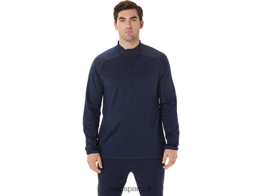 Hommes Asics top 1/2 zip actibreeze jacquard BXL8B2761 minuit