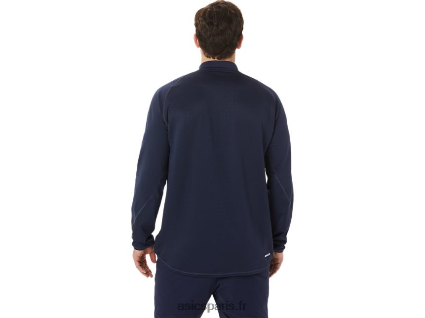 Hommes Asics top 1/2 zip actibreeze jacquard BXL8B2761 minuit