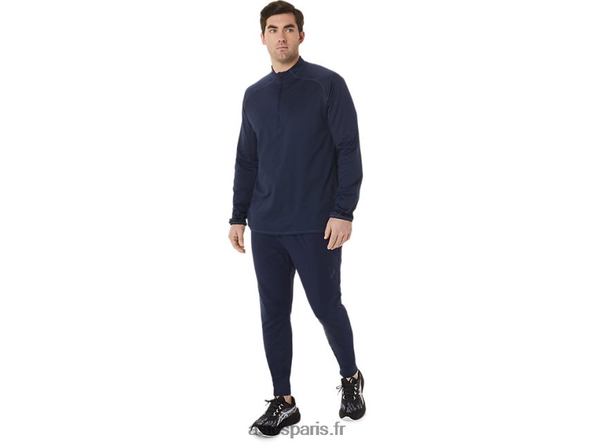 Hommes Asics top 1/2 zip actibreeze jacquard BXL8B2761 minuit