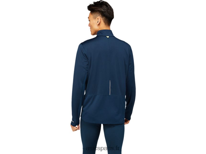 Hommes Asics top 1/2 zip hiver lite-show BXL8B21649 bleu français