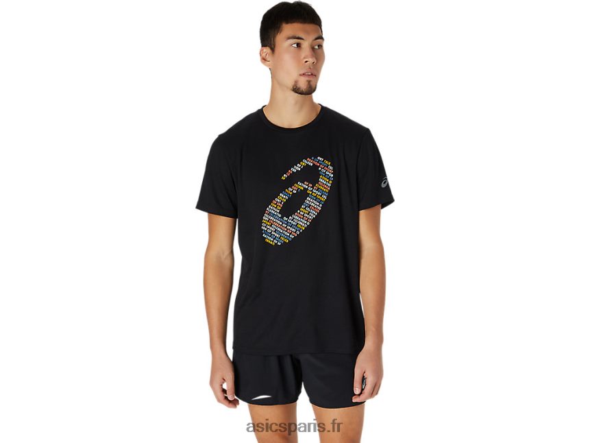 Hommes Asics top à logo imprimé BXL8B21761 performance noir
