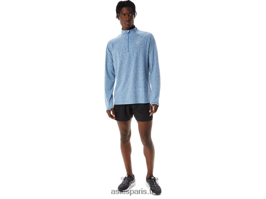 Hommes Asics train sana 1/2 zip BXL8B21084 bruyère azur