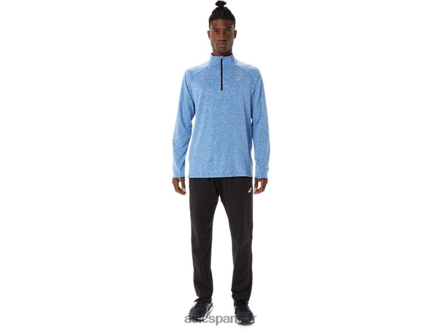 Hommes Asics train sana 1/2 zip BXL8B21470 lake drive chiné/bleu français