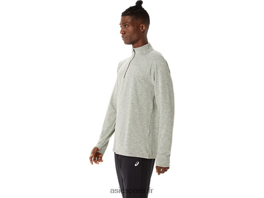 Hommes Asics train sana 1/2 zip BXL8B21477 vert lichen bruyère