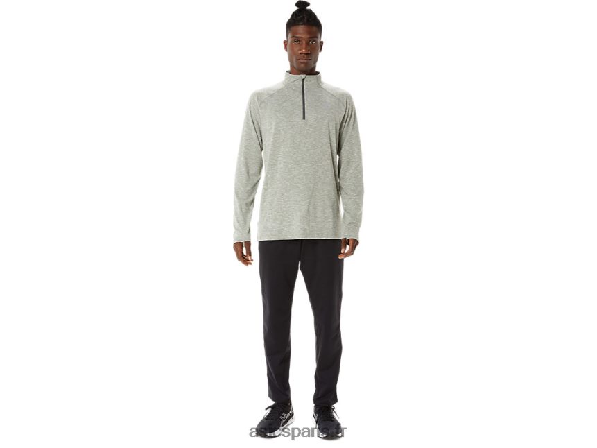 Hommes Asics train sana 1/2 zip BXL8B21477 vert lichen bruyère