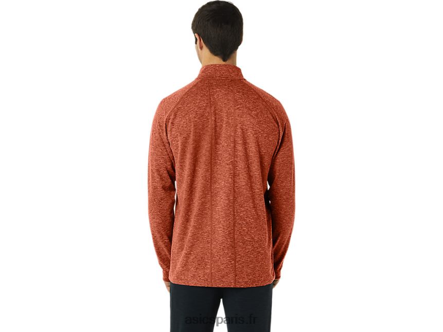 Hommes Asics train sana 1/2 zip BXL8B2194 bruyère latte aux épices