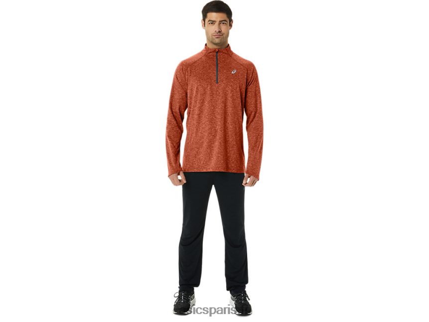 Hommes Asics train sana 1/2 zip BXL8B2194 bruyère latte aux épices