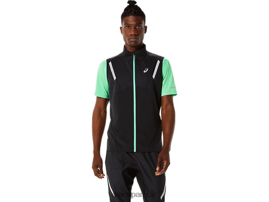 Hommes Asics gilet lite-show BXL8B2884 performance noir chiné