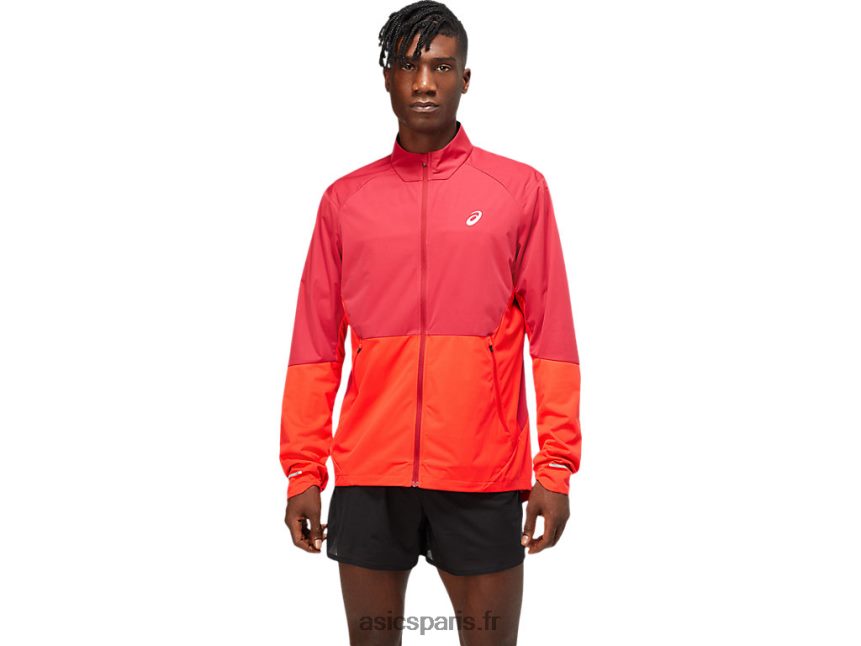 Hommes Asics ventiler la veste BXL8B21783 bordeaux/rouge électrique