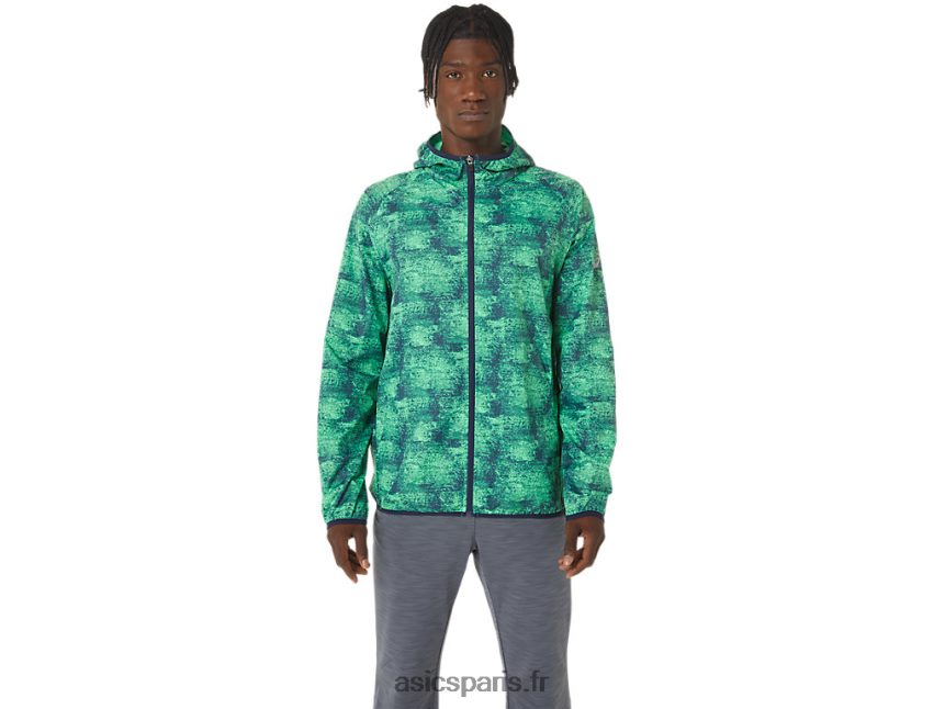 Hommes Asics veste compressible BXL8B21050 tie-dye vert/cabanon