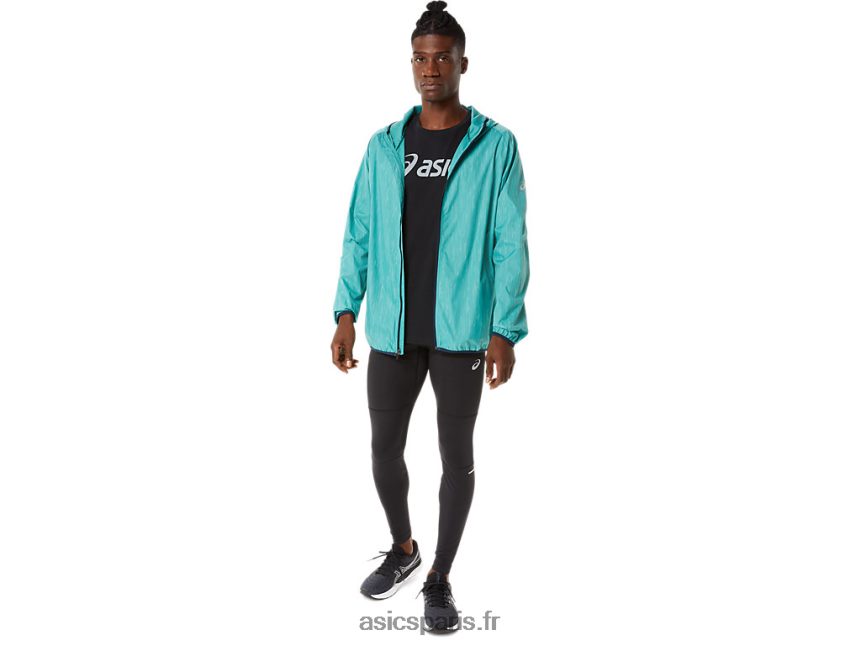 Hommes Asics veste compressible BXL8B21387 imprimé sauge/bleu français