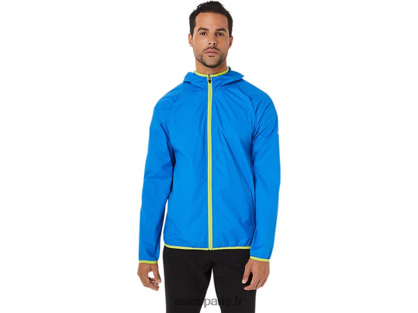 Hommes Asics veste compressible BXL8B21712 bleu électrique spacedye/zeste de citron vert