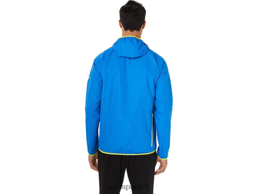 Hommes Asics veste compressible BXL8B21712 bleu électrique spacedye/zeste de citron vert