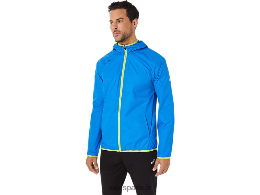 Hommes Asics veste compressible BXL8B21712 bleu électrique spacedye/zeste de citron vert