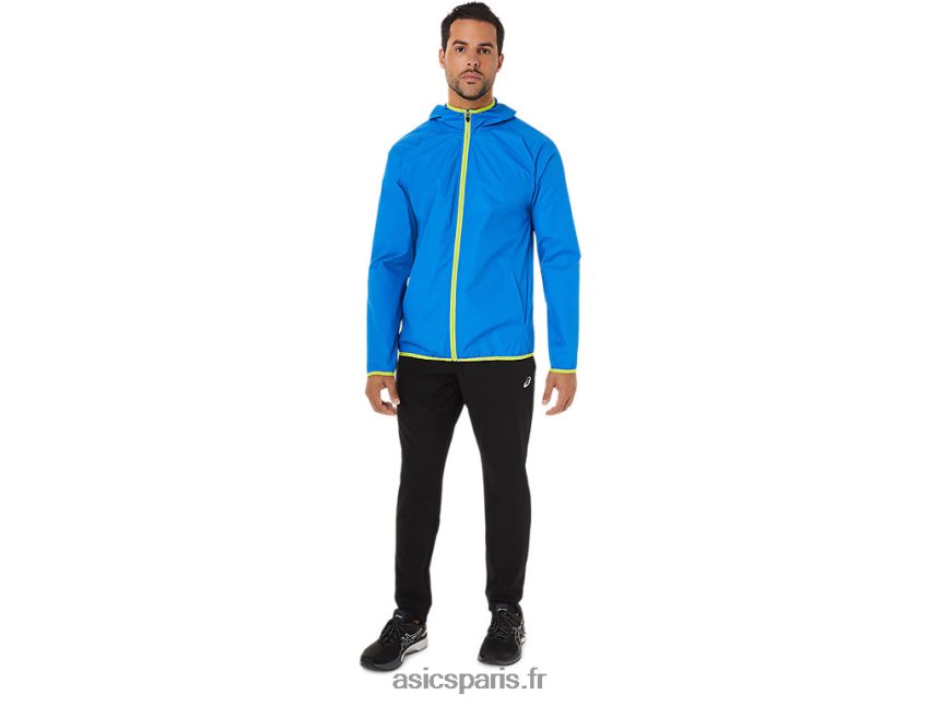 Hommes Asics veste compressible BXL8B21712 bleu électrique spacedye/zeste de citron vert