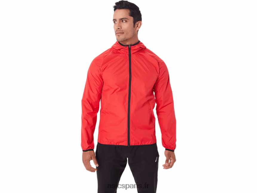 Hommes Asics veste compressible BXL8B21822 rouge électrique/noir