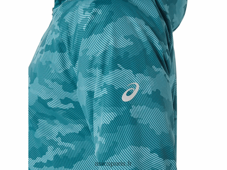 Hommes Asics veste compressible BXL8B21893 imprimé pin brumeux/yuzu acidulé