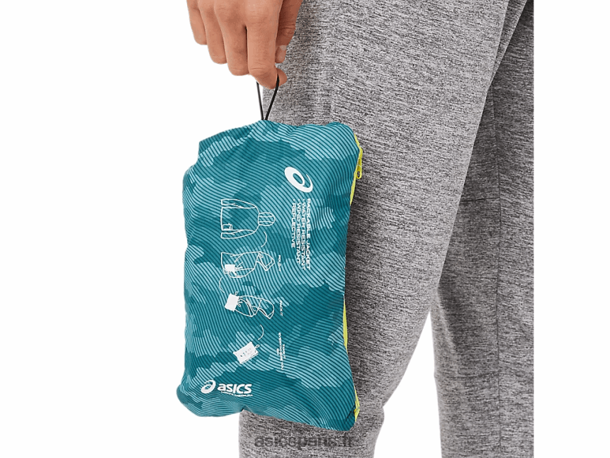 Hommes Asics veste compressible BXL8B21893 imprimé pin brumeux/yuzu acidulé