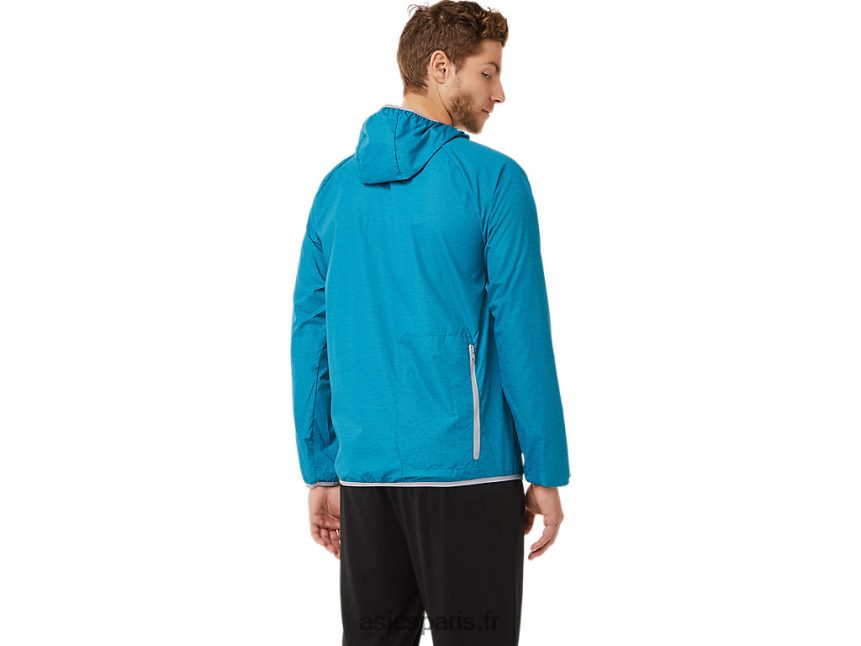 Hommes Asics veste compressible BXL8B22027 bruyère bleu sarcelle / roche en feuille