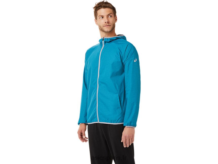 Hommes Asics veste compressible BXL8B22027 bruyère bleu sarcelle / roche en feuille