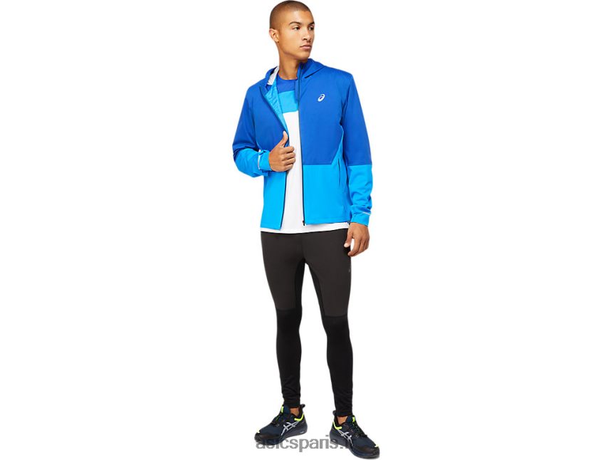 Hommes Asics veste d\'accélération d\'hiver BXL8B21615 bleu monaco/bleu électrique