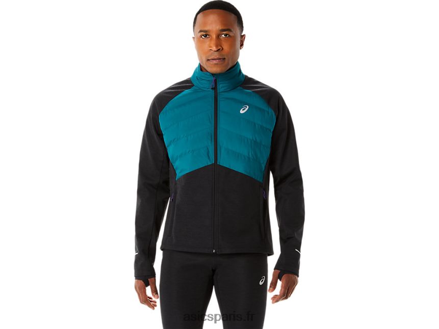 Hommes Asics veste de course d'hiver BXL8B2849 pin velours/bruyère noire