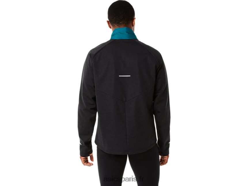 Hommes Asics veste de course d\'hiver BXL8B2849 pin velours/bruyère noire