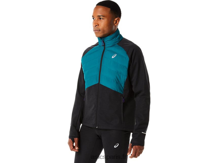 Hommes Asics veste de course d\'hiver BXL8B2849 pin velours/bruyère noire