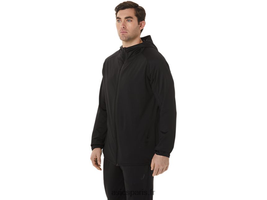 Hommes Asics veste en maille brossée jacquard actibreeze BXL8B2755 performance noir