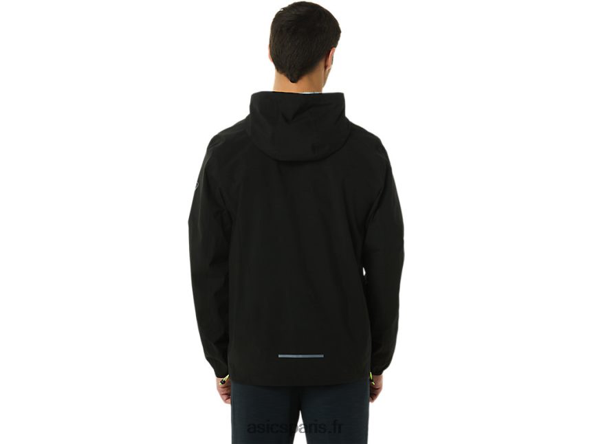 Hommes Asics veste imperméable BXL8B21403 performance noir/danger vert