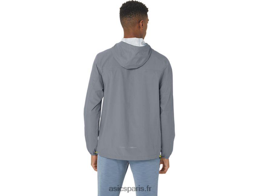 Hommes Asics veste imperméable BXL8B2246 feuille de roche/zeste de citron vert