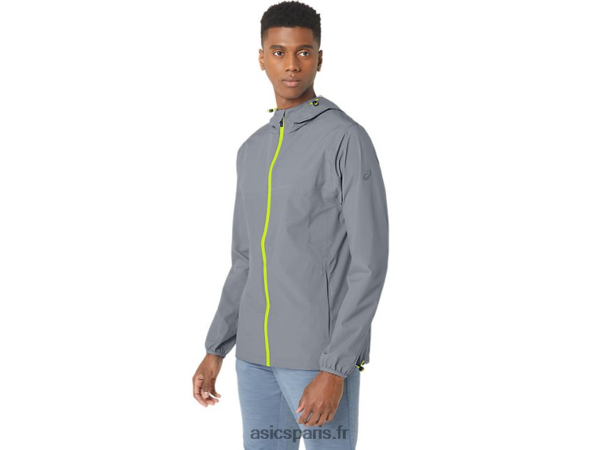 Hommes Asics veste imperméable BXL8B2246 feuille de roche/zeste de citron vert