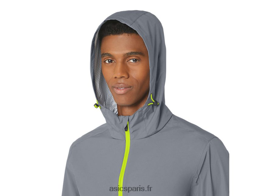 Hommes Asics veste imperméable BXL8B2246 feuille de roche/zeste de citron vert