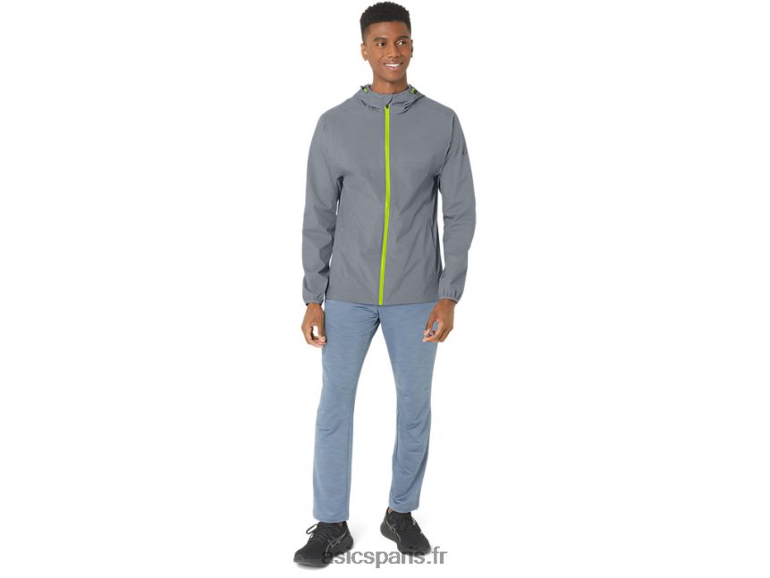 Hommes Asics veste imperméable BXL8B2246 feuille de roche/zeste de citron vert
