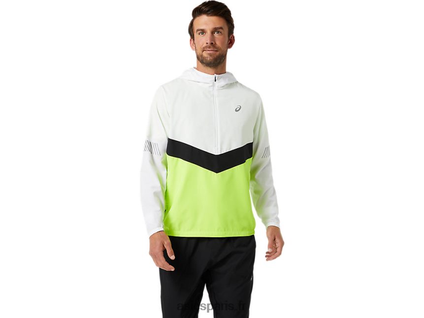 Hommes Asics veste lite-show BXL8B21348 blanc brillant/vert danger