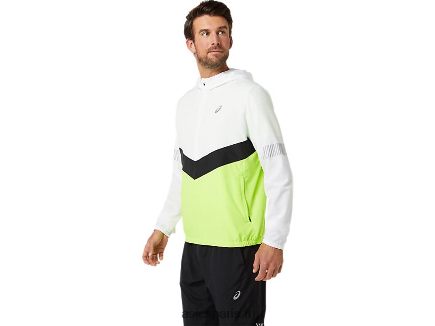 Hommes Asics veste lite-show BXL8B21348 blanc brillant/vert danger