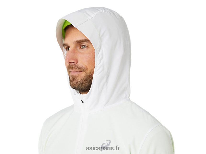 Hommes Asics veste lite-show BXL8B21348 blanc brillant/vert danger