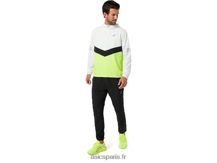 Hommes Asics veste lite-show BXL8B21348 blanc brillant/vert danger