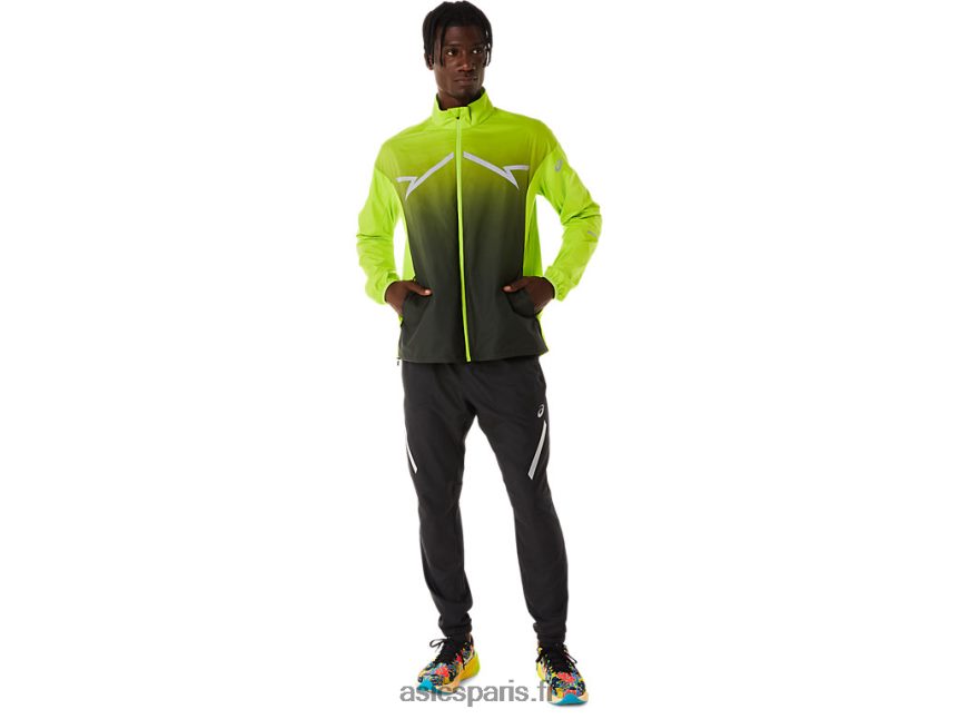 Hommes Asics veste lite-show BXL8B2238 zeste de citron vert/noir performance