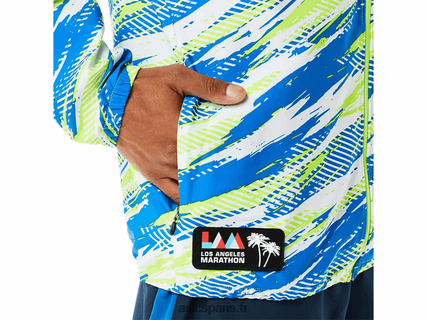 Hommes Asics veste prêt-à-porter lam BXL8B21343 danger vert