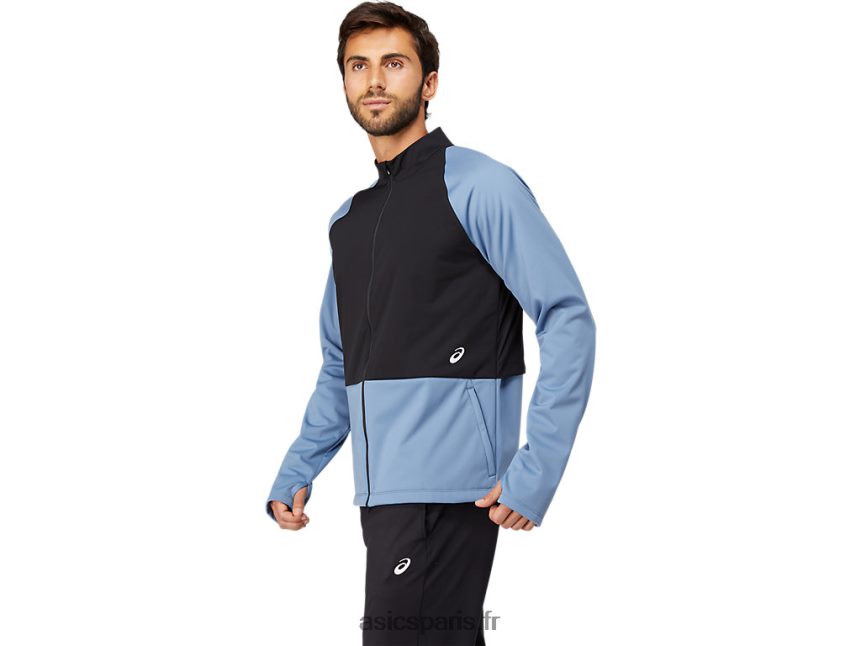 Hommes Asics veste zippée thermostorm BXL8B21632 bleu orage/noir performance
